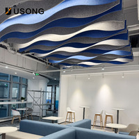 Panel de absorción de sonido de poliéster insonorizado acústico de techo de armazón cuadrado minimalista moderno