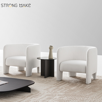 Fauteuil d'appoint occasionnel, mobilier moderne de luxe nordique, fauteuil relaxant individuel en bouclette blanche pour salon