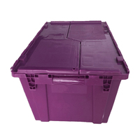 68x43x32cm fourre-tout en plastique avec couvercles boîtes fourre-tout de stockage mobiles surface de sérigraphie couvercles transparents
