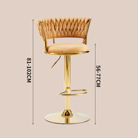 Tabourets de bar modernes en métal de luxe chaises hautes pivotantes dossier chaises de réception réglables en hauteur pour la maison salle à manger salon