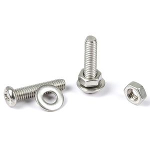 Vis à tête cruciforme en acier inoxydable 304, assemblages d'écrous et rondelles plates M2 M3 M4 M5, combinaison vis à tête ronde et écrou - Product Image 3