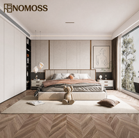 Ensemble de chambre à coucher moderne et coordonné pour lit king size, prêt pour la décoration intérieure, collection de meubles de chambre pour projets de villas et d'appartements