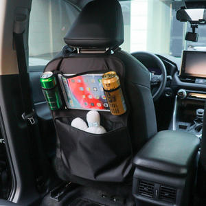 Sac de rangement pour dossier de siège de voiture, 4 poches, tissu noir 600D avec support pour tablette, pour l'organisation des sièges arrière des enfants - Product Image 3