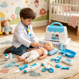 Juego de simulación de doctor realista <span class=keywords><strong>con</strong></span> certificación CE, juego de rol educativo y seguro para niños, kit de <span class=keywords><strong>juguetes</strong></span> médicos para mayores de 3 años - Product Image 2