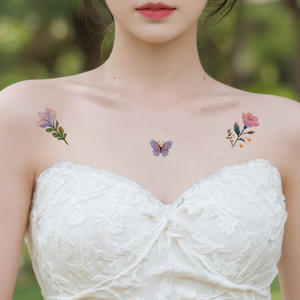 1 Set <span class=keywords><strong>de</strong></span> 6 Feuilles <span class=keywords><strong>de</strong></span> <span class=keywords><strong>Tatouages</strong></span> Temporaires Colorés à Paillettes Autocollant Mignon Dessert et Fleur <span class=keywords><strong>de</strong></span> Dessin Animé Tatouage Imperméable pour Visage Bras Jambe - Product Image 3