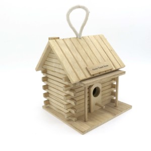 Casetta per uccelli in legno naturale personalizzata fai-da-te all'ingrosso su misura in legno appeso casa per uccelli nido per uccelli in legno - Product Image 2