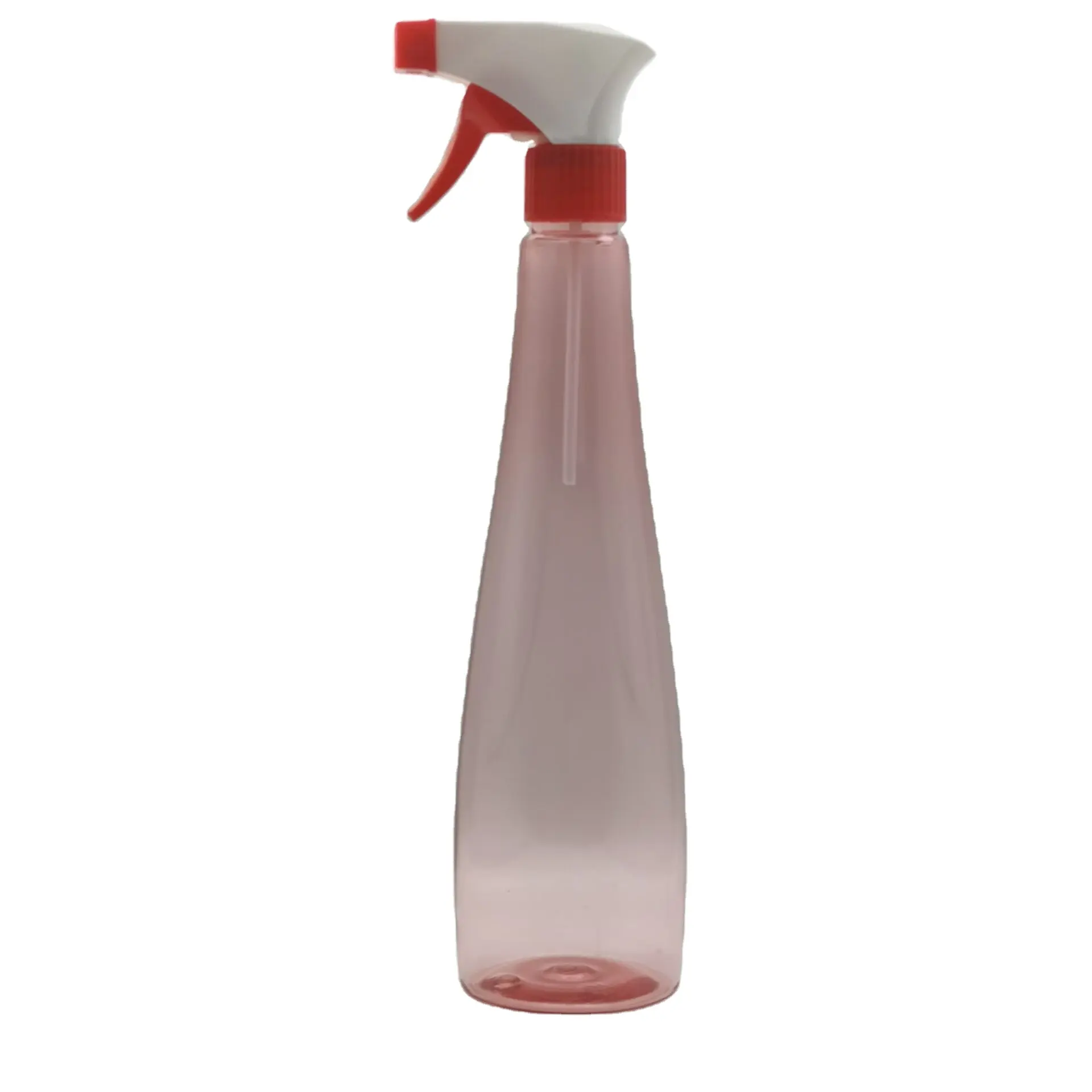 16oz Red PET Slim PET Plastic Bottle With Red Trigger Sprayer for Shampoo for Cosmetic Packaging