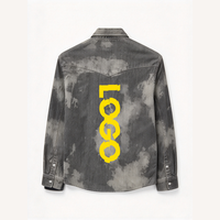 Service OEM/ODM, logo personnalisé, nouveau matériau, veste en jean vintage de haute qualité, lavée, à simple boutonnage, col rabattu, pour hommes