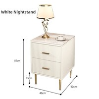 Vente en gros de tables de chevet minimalistes italiennes avec plateau en MDF imitation pierre, 2 tiroirs, meubles de rangement pour chambre à coucher, mini hôtel