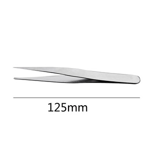 Pinzas de acero inoxidable con puntas puntiagudas y curvadas, 12.5 cm, para decoración de uñas, suculentas, diario creativo, depilación, 1 mm, a granel. - Product Image 2