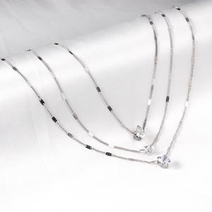 Collar con Colgante de Diamantes en Forma de Gota de Agua y Corazón, Diseño Nuevo y Popular 2022, Cadena Triple, Acero Inoxidable, Chapado en Oro de 18k, para Citas - Product Image 4