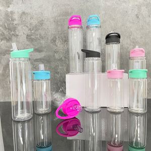 Nuevo Vaso Acrílico Reutilizable e Irrompible de 10oz para Viajes y Deportes al Aire Libre con Asa, Vaso de Plástico de Doble Pared con Efecto Globo de Nieve de 15oz - Product Image 1