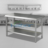 Table de travail en acier inoxydable de qualité alimentaire, station de préparation pour cuisine commerciale, plan de travail industriel robuste pour boulangerie, boucherie