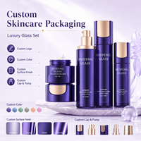 Emballages cosmétiques de luxe vides, flacon en verre, pot à crème et flacon pulvérisateur pour les soins de la peau, crème pour le visage, lotion, conteneur