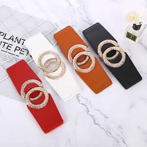 Ceinture large élastique pour femmes Boucle en alliage Noir Ceinture élastique pour femmes pour robe Ceinture pour femmes