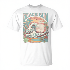 Camiseta Beach Bum Surf Wave Tropical Sunset, talla mediana, unisex, cuello redondo, manga corta, para adultos - Product Image 3