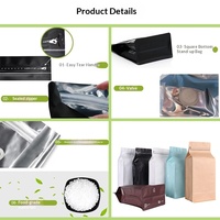 Pochette personnalisée épaissie pour aliments pour chats et chiens, à fond plat, scellée sur huit côtés, autoportante, avec fermeture éclair facile à déchirer, en aluminium et plastique, pour aliments et gelées