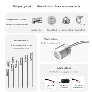 220V Mạnh Mẽ Hút Từ <span class=keywords><strong>LED</strong></span> Làm Việc Ánh Sáng Cho CNC Thiết Bị Máy Tiện Công Nghiệp Đèn Bàn Cho Máy Công Cụ Spotlight Bảo Trì - Product Image 5