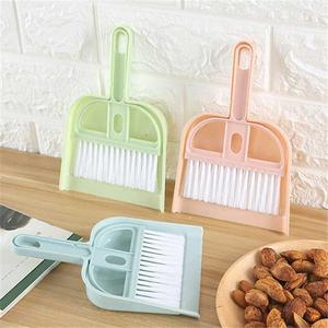 Mini Dustpan Broom Set 2 In 1 Soft Bristles Plastic Desktop Cleaning <b>Tool</b> For Home Office Keyboard Use - Product Image 1