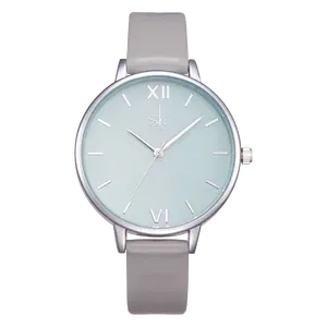 Reloj elegante Simple SHENGKE para mujer, banda de cuero, soporte Dropshipper, precio barato, 3ATM, resistente al agua, nueva tendencia 2024