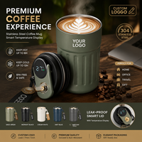 Gobelet de voyage en acier inoxydable à double paroi isolé sous vide avec affichage de la température LED 500 ml 304 sans BPA pour le bureau et le café