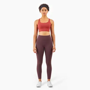 Wholesale 2 Piece Soft Yoga Set Back Pocket Gym Legging Sexy Women Sports Bra