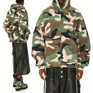 เสื้อฮู้ดดี้ฮิปฮอปทรงโอเวอร์ไซส์สำหรับผู้ชาย แบรนด์ KingSen รุ่น Winter Allover Print ลายพรางปัก  ผ้าฝ้าย 100% หนานุ่ม ระบายอากาศได้ดี  แบบซิป  สามารถสั่งทำได้ - Product Image 1