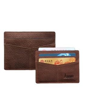 Portefeuille de carte de crédit en cuir fin minimaliste de luxe de haute qualité, nouvelle arrivée, personnalisé pour hommes et femmes - Product Image 1