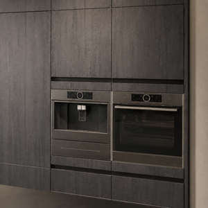 Armadio Alto da <span class=keywords><strong>Cucina</strong></span> Personalizzato in Finto Legno Grigio, Mobile da Parete per Elettrodomestici Integrati - Product Image 5