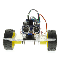 Kits STEM OKY5011 HC-SR04 Voiture robot intelligente à évitement d'obstacles Jouet de voiture RC 2 roues motrices