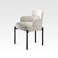 Chaise de salle à manger en velours design élégant moderne nordique avec jambe en métal en tissu pour hôtels, villas et restaurants