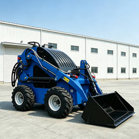 Mini Excavator Diesel Skid Steer Loader dengan Attachment Backhoe dan Thumb, Mini Tracked Skid Steer Loader, Diesel Skid Steer Loader