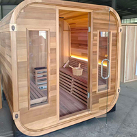Sauna infrarouge lointain électrique moderne en bois de cèdre haut de gamme, personnalisable et écologique, avec contrôle numérique pour 3 personnes