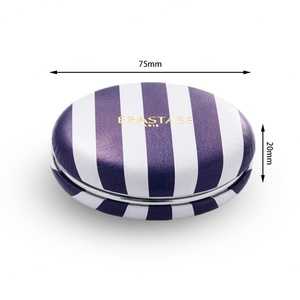 Espejo de Bolsillo Redondo de PU con Logotipo Personalizado, Espejo de Maquillaje Mini con Marco Plateado de Doble Cara - Product Image 5