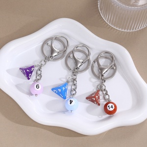 Y2K huit boules de billard chanceux dés porte-clés mode Vintage Design 8 boules résine porte-clés luxe hommes dés polyédriques porte-clés - Product Image 5