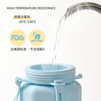 Vente en gros Logo personnalisé Tasse de boisson de voyage pliable Bouteilles pliantes en silicone souple Bouteille d'eau pliable pour sports de plein air