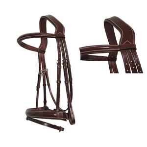 Bride de dressage de cheval de luxe en cuir noir durable avec rembourrage assorti produit de qualité supérieure - Product Image 3