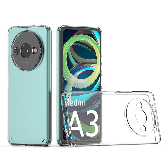 For Xiaomi Redmi A3 4g Case TPU Acrylic Hybrid Handyhille Mobile Phone Cases clear Anti-scratch Fundas Para Celular case