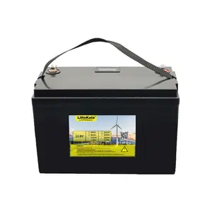 LiitoKala 12V 120Ah LiFePO4 Batería 12,8 V Batería de fosfato de hierro y litio para RV Camper Carrito de golf Off-Highway Off-Grid Solar Win
