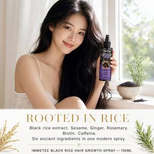 สเปรย์ปลูกผมข้าวดำ 150 มล. ข้าว งา ขิง โรสแมรี่ ไบโอติน คาเฟอีน ป้องกันผมร่วง บำรุงผมหนาขึ้น OEM - Product Image 1