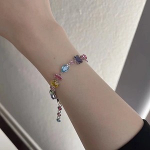 Hot bán phụ nữ của Vòng đeo tay thời trang trong cầu vồng kẹo màu hồng với nuốt pha lê Châu Âu Mỹ phong cách rạng rỡ bangles - Product Image 3