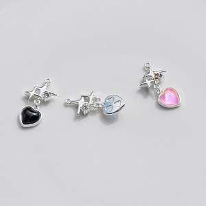 Alloy Heart Pendant Charm For DIY Earrings <b>Bracelets</b> Necklaces Jewelry Findings Fashionable OL Style Zinc Alloy Plated GJ214 - Product Image 4