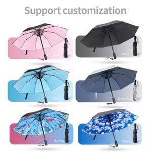 2025 Trending Manual <b>Umbrella</b> with Electric Fan Lightweight Three-Folding Fiberglass Design for Outdoor Adventures - Product Image 5