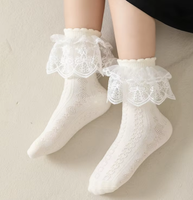 Chaussettes courtes en coton pour bébés, style Loli, décontractées, avec dentelle, pour filles, collection automne, vente en gros