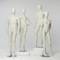 Mannequin Homme en FRP Mat Beige à Tête Intégrée, Corps Entier, Visage Ovale, pour Vitrine de Magasin de Mode, Modèle Européen Original