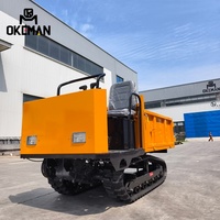 Mini-transporteur chenillé à essence de 1,5 tonne, moteur hydraulique, tout-terrain, pour usage agricole, avec moteur et boîte de vitesses de haute performance