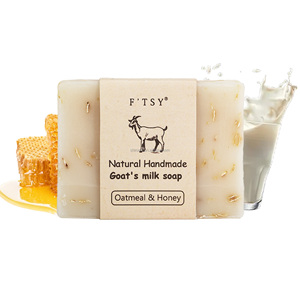 Jabón orgánico de leche de cabra, piel más suave para hombres y mujeres, barras de cuerpo y mano, jabón de cabra, glicerina, aceite de oliva, avena, barra de jabón de leche de cabra - Product Image 1
