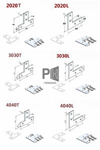 Placa de Junta en T Conector L Conexión de perfil de aluminio Soporte de junta de esquina en forma de placa duradera para perfil 2020/3030/4040 - Product Image 3
