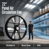 Ventilateur de circulation d'air industriel robuste de 72 pouces avec pales en acier inoxydable pour le déplacement d'air dans les entrepôts