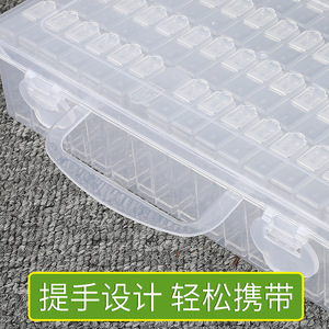 Transparent Storage Box 64 Compartment PP Plastic Desktop Organizer With Lid For Office Parts Storage - Product Image 4